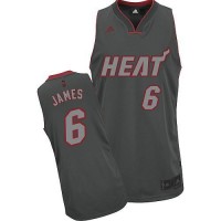 Miami Heat #6 LeBron James Grey Graystone Fashion Stitched NBA Jersey