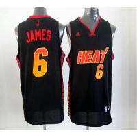 Miami Heat #6 LeBron James Black Stitched NBA Vibe Jersey