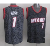 Miami Heat #1 Chris Bosh Black Crazy Light Stitched NBA Jersey