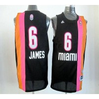 Miami Heat #6 LeBron James Black ABA Hardwood Classic Stitched NBA Jersey