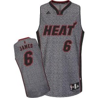 Miami Heat #6 LeBron James Grey Static Fashion Stitched NBA Jersey