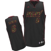 Miami Heat #6 LeBron James Black Camo Fashion Stitched NBA Jersey