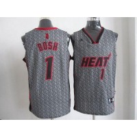Miami Heat #1 Chris Bosh Grey Static Fashion Stitched NBA Jersey