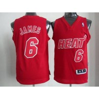 Miami Heat #6 LeBron James Red Big Color Fashion Stitched NBA Jersey