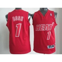 Miami Heat #1 Chris Bosh Red Big Color Fashion Stitched NBA Jersey
