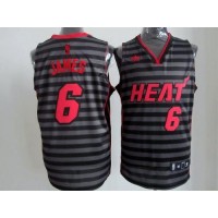 Miami Heat #6 LeBron James Black/Grey Groove Stitched NBA Jersey
