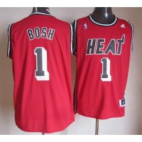 Miami Heat #1 Chris Bosh Red Hardwood Classics Nights Stitched NBA Jersey