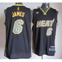 Miami Heat #6 LeBron James Black Electricity Fashion Stitched NBA Jersey