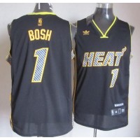 Miami Heat #1 Chris Bosh Black Electricity Fashion Stitched NBA Jersey