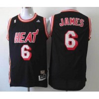 Miami Heat #6 LeBron James Black Hardwood Classics Nights Stitched NBA Jersey