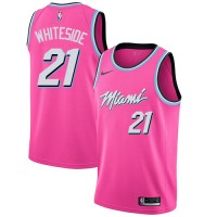 Nike Miami Heat #21 Hassan Whiteside Pink NBA Swingman Earned Edition Jersey