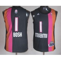 Miami Heat #1 Chris Bosh Black ABA Hardwood Classic Stitched NBA Jersey