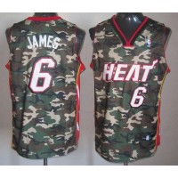 Miami Heat #6 LeBron James Camo Stealth Collection Stitched NBA Jersey