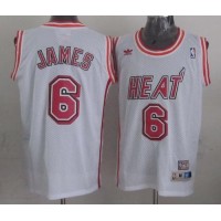 Miami Heat #6 LeBron James White Swingman Throwback Stitched NBA Jersey
