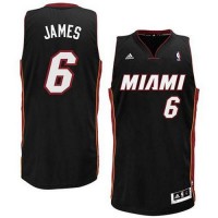 Miami Heat #6 LeBron James Black Revolution 30 Miami Stitched NBA Jersey