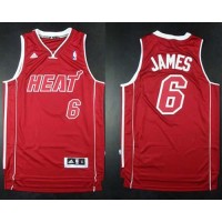 Miami Heat #6 LeBron James Red Pride Swingman Stitched NBA Jersey