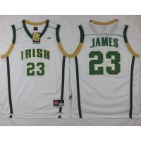 Los Angeles Lakers #23 LeBron James White Irish High School Stitched NBA Jersey