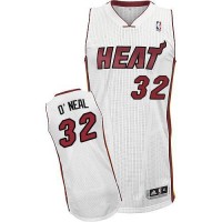 Miami Heat #32 Shaquille O'Neal White Throwback Stitched NBA Jersey
