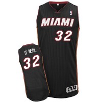 Miami Heat #32 Shaquille O'Neal Black Throwback Stitched NBA Jersey