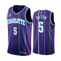 Nike Charlotte Hornets #5 Nicolas Batum Purple 2019-20 Classic Edition Stitched NBA Jersey