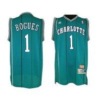 Charlotte Hornets #1 Muggsy Bogues Green Charlotte Charlotte Hornets Stitched NBA Jersey
