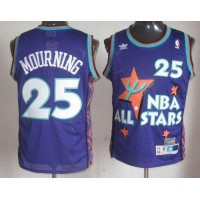 Charlotte Hornets #25 Alonzo Mourning Purple 1995 All-Star Throwback Stitched NBA Jersey
