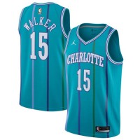 Nike Charlotte Hornets #15 Kemba Walker Aqua NBA Jordan Swingman Hardwood Classics Jersey