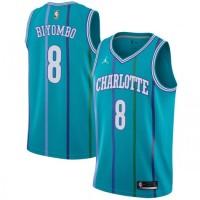 Nike Charlotte Hornets #8 Bismack Biyombo Aqua NBA Jordan Swingman Hardwood Classics Jersey
