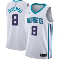 Nike Charlotte Hornets #8 Bismack Biyombo White NBA Jordan Swingman Association Edition Jersey