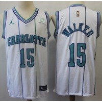 Nike Charlotte Hornets #15 Kemba Walker White NBA Jordan Swingman Hardwood Classics Jersey