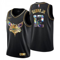 Charlotte Charlotte Hornets #12 Kelly Oubre Jr. Men's Golden Edition Diamond Logo 2021/22 Swingman Jersey - Black