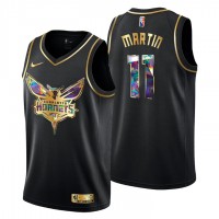 Charlotte Charlotte Hornets #11 Cody Martin Men's Golden Edition Diamond Logo 2021/22 Swingman Jersey - Black