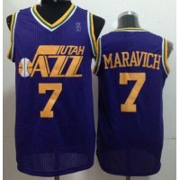 Utah Jazz #7 Pete Maravich Purple Throwback Stitched NBA Jersey