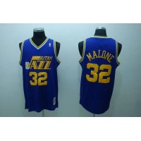 Mitchell and Ness Utah Jazz #32 Karl Malone Stitched Blue Throwback NBA Jersey