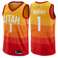 Nike Utah Jazz #1 Emmanuel Mudiay Orange NBA Swingman City Edition Jersey