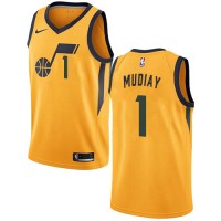 Nike Utah Jazz #1 Emmanuel Mudiay Yellow NBA Swingman Statement Edition Jersey