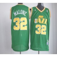 Utah Jazz #32 Karl Malone Green Throwback Stitched NBA Jersey