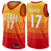 Nike Utah Jazz #17 Ed Davis Orange NBA Swingman City Edition Jersey