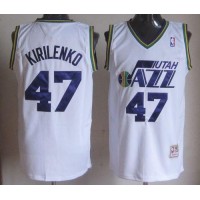 Mitchell And Ness Utah Jazz #47 Andrei Kirilenko White Throwback Stitched NBA Jersey