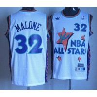 Utah Jazz #32 Karl Malone White 1995 All-Star Throwback Stitched NBA Jersey