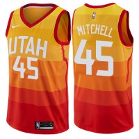 Nike Utah Jazz #45 Donovan Mitchell Orange NBA Swingman City Edition Jersey