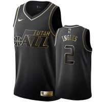 Nike Utah Jazz #2 Joe Ingles Men's Black Golden Edition Swingman NBA Jersey