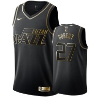 Nike Utah Jazz #27 Rudy Gobert Men's Black Golden Edition Swingman NBA Jersey