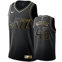 Nike Utah Jazz #45 Donovan Mitchell Men's Black Golden Edition Swingman NBA Jersey