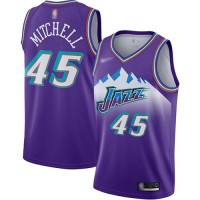 Nike Utah Jazz #45 Donovan Mitchell Purple NBA Swingman Hardwood Classics Jersey