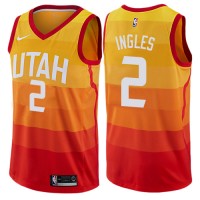 Nike Utah Jazz #2 Joe Ingles Orange NBA Swingman City Edition Jersey