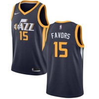 Nike Utah Jazz #15 Derrick Favors Navy NBA Swingman Icon Edition Jersey