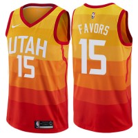 Nike Utah Jazz #15 Derrick Favors Orange NBA Swingman City Edition Jersey