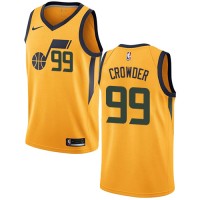 Nike Utah Jazz #99 Jae Crowder Yellow NBA Swingman Statement Edition Jersey