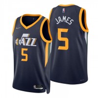 Nike Utah Jazz #5 Justin James Navy Men's 2021-22 NBA 75th Anniversary Diamond Swingman Jersey - Icon Edition